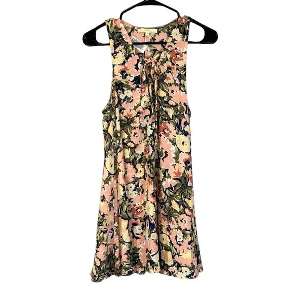 Olivaceous Pink Multicolor Floral Tropical Sleeveless Summer Dress Women Sz M - Picture 1 of 8